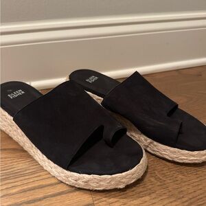 Eileen Fisher Black Espadrille Shoes with Slip-On Design